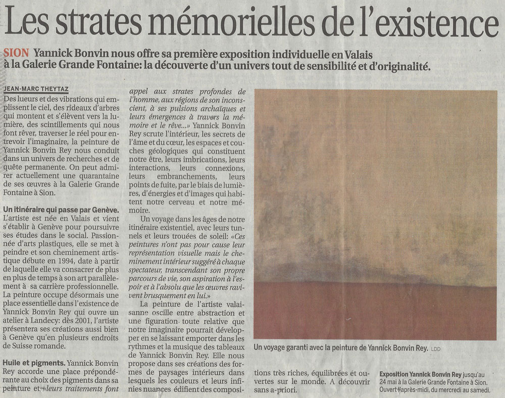 Les strates mémorielle de l'existence